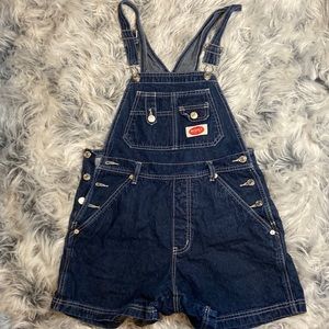 Revolt, dark denim, overall shorts, size small
